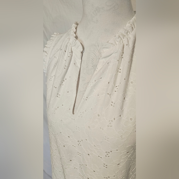 *LIKE NEW* Michael Kors White Eyelet Midi Dress - Picture 5 of 15